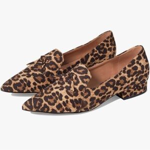 Cole Haan Viola Leopard Skimmer Flat Loafer Calf Hair Suede Sz 7.5